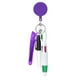 thumbnail image 4 of Porta credencial retráctil, bolígrafo compacto Shuttle con llavero con hebilla de punta fina Violeta, 4 of 9