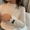 thumbnail image 4 of Printemps Automne T-shirt à Col Roulé pour Filles, Manches Longues, Décontracté, 2-12 Ans, Bleu 80, 4 of 5