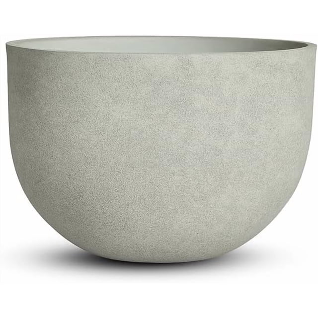 Grand Pot de Fleurs en Résine pour Arbres – Pot de Plante Rond Léger avec Finition Texturée en Pierre, Résistant aux Intempéries Décoratif Extérieur & Intérieur (Petite Taille - 13 Pouces)