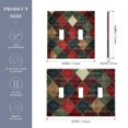 thumbnail image 2 of Yayeee Toggle Light Switch Wall Plate 3-Gang 6.37"x4.48" Decorative Outlet Cover, Dark Tartan Pattern, 2 of 7