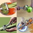 thumbnail image 5 of Pelador de verduras multifunción de acero inoxidable, cortador en juliana, rebanador, raspador, pelador de patatas y pelador de frutas., 5 of 5