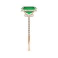 thumbnail image 3 of ANGARA Natural Thin Shank Cushion 1.25 ct Emerald Ring with Diamond Accents in 14K Rose Gold for Women (Size-8x6mm) | May Birthstone, Anniversary, Jewelry Gift for Women | Natural Emerald Ring, 3 of 10