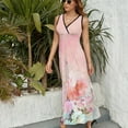 thumbnail image 2 of Robe Sans Manches Aquarelle Pastel blush Florale Ombrée Robe de Soirée Élégante pour Femme Luxe, 2 of 4
