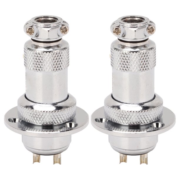 Enchufe De Aviación, 2 Piezas Conector De Enchufe De Aviación 2 Pines Redondo A Base De Zinc Carcasa De Aleación Conector De Cable De Cobre Plateado AC DC 250V 20mm, Para Varios Circuitos Eléctricos