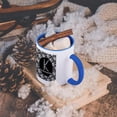 thumbnail image 5 of 3dRose, Pretty Black and White Floral Monogram Letter K, 15oz Two-Tone Blue Mug, 5 of 7