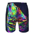 thumbnail image 4 of Kdxio Howling Wolf Pattern Mens Casual Shorts - Drawstring Summer Beach Sports Shorts for Men, 4 of 9
