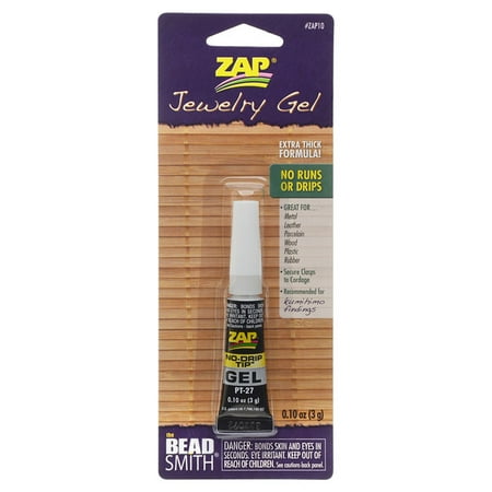 BeadSmith Zap Jewelry Gel, For Securing Cord / Braids to Clasps, 0.1 Ounce