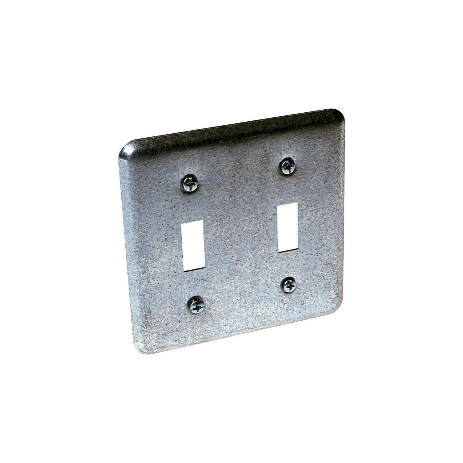 Raco Square Steel 2 gang Box Cover For 2 Toggle Switches