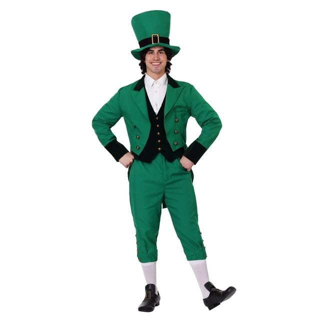 St. Patrick's Day Gold Green Adult Leprechaun Costume