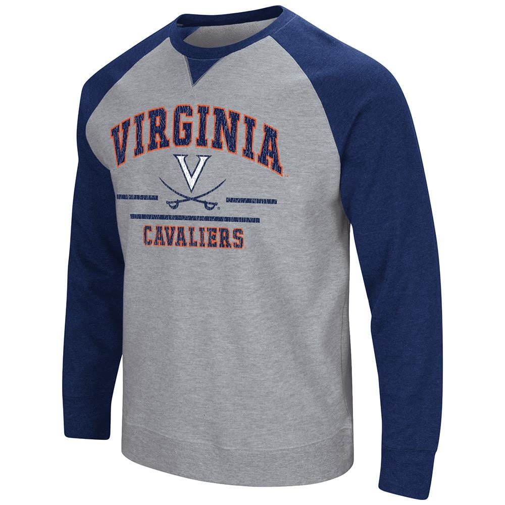 Mens NCAA Virginia Cavaliers Crew Neck Sweatshirt (Heather Grey) by Colosseum