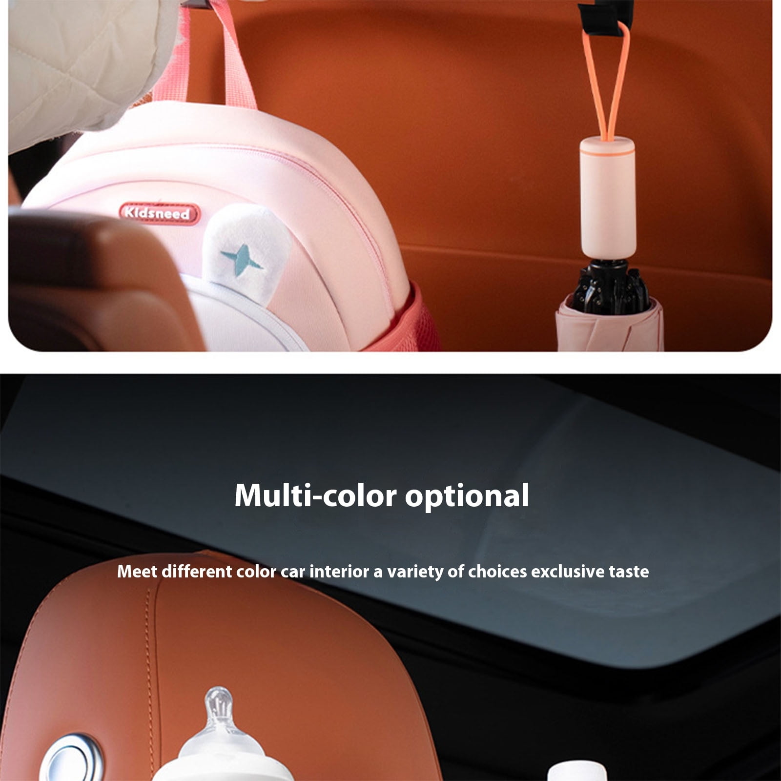 Backseat Car Organizer, Back Seat Cup Holders for Cars, Multifunctional Car Organizers and Storage, Car Seat Organizer, Car Tissue Organizer with 2 Cup Holder, for Glasses Phones Keys and Cards