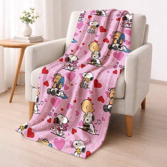Peanuts Snoopy Valentine's Day Overized Throw Blanket, 50x70