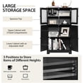 thumbnail image 3 of Spaco Bathroom Floor Storage Locker Kitchen Cabinet with Doors and Adjustable Shelf-Black, Bathroom Storage Cabinet for Entryway Storage, Home Office Furniture, 3 of 6