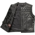 thumbnail image 4 of First Mfg Co - Hornet - Men's Motorcycle Biker Riding Black Leather Vest - Medium, 4 of 5