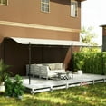 thumbnail image 3 of Aimee Lii 10' x 20' Wall-Mounted Outdoor Pergola Canopy, Metal Patio Canopy with Drainage Holes for Backyard Garden, Tents for Parties, Shade Canopy, Outdoor Canopy, Cream White, 3 of 19