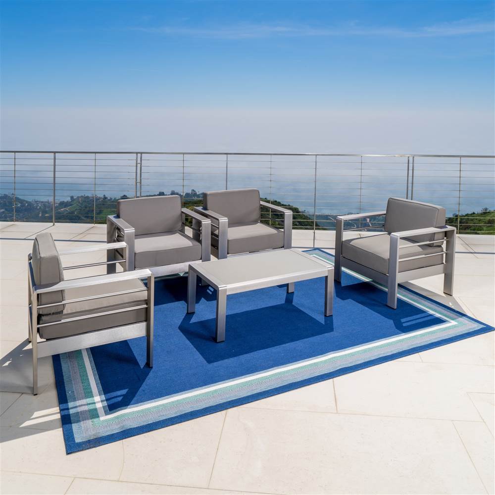 Cape Coral Aluminum 5 Piece Outdoor Chat Set - image 5 of 6