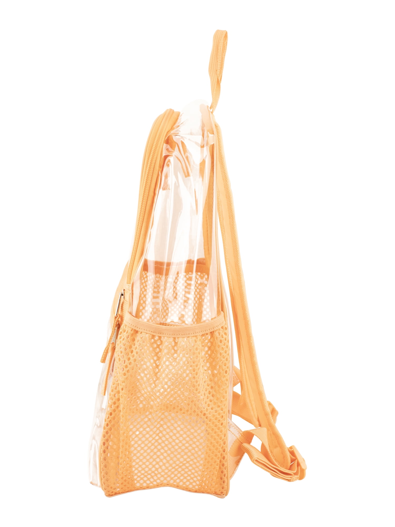 Eastsport Clara Clear Backpack Bundle w/ Zipper Pouch, Cantaloupe