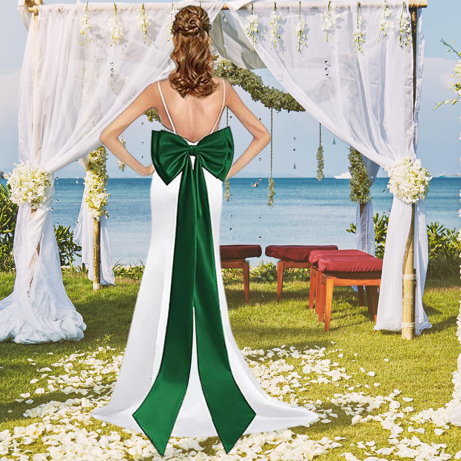 Satin Big Bow Detachable Train Formal Accessory Large Size for Bride Wedding Party Dresses
