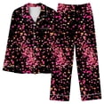 thumbnail image 5 of Ousvtion Saving Women's Valentine's Day Pajamas Sets Love Heart Print Sleepwear Valentines Two Piece Outfits Button Down Long Sleeve Loungewear Soft Tops and Bottom Clearance,D05-Multicolor,X-Large, 5 of 5
