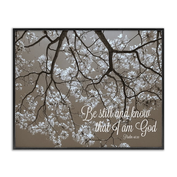 Stupell Industries Be Still Apple Blossoms Black Framed Giclee Art, design by Gail Peck