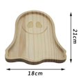 thumbnail image 3 of TUWABEII Halloween Wooden Pumpkin Ghost Tray Dining Home Kitchen Package, 3 of 4
