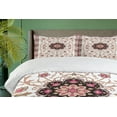 thumbnail image 4 of Ambesonne Eastern Duvet Cover Sets, Classic Floral Details, 2-Queen, Coral Jade Green, 4 of 7