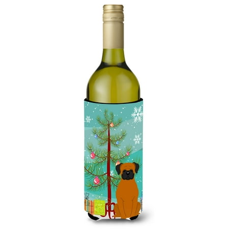 

Carolines Treasures BB4240LITERK Merry Christmas Tree Fawn Boxer Wine Bottle Beverge Insulator Hugger Wine Bottle