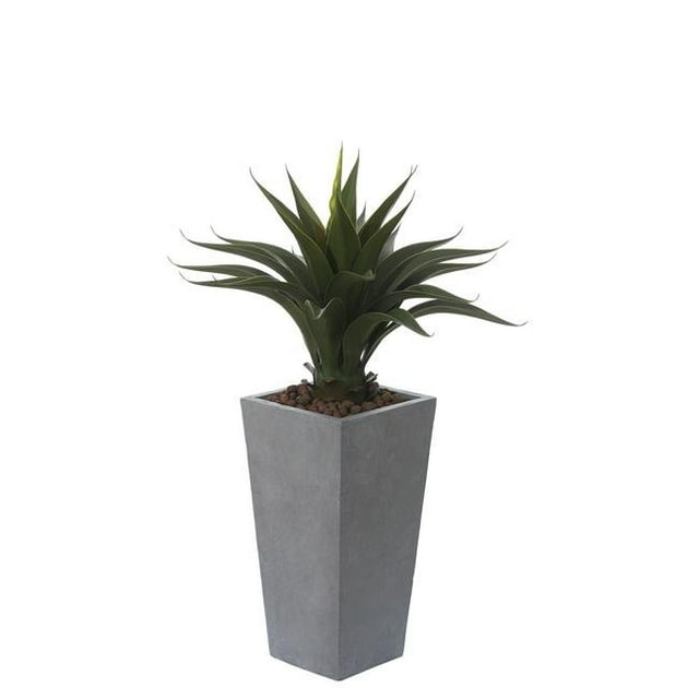 LuxenHome Light Gray MgO 18.5in. H Tall Tapered Planter