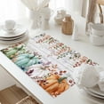 thumbnail image 5 of Fall Orange White Pumpkin Placemats Set of 12 Thanksgiving Eucalyptus Leaves Wood Grain Heat Insulated Linen Place Mats, Washable Stain-Proof Table Mats for Dining Tables Holiday Decor 13x19inch, 5 of 9