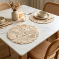 thumbnail image 5 of Yakvarog 15" Halloween Pumpkin Round Placemats, Hollow Out Fall Table Mats with Leaf Detail, Heat Resistant Non-Slip Washable Placemats for Dining Table, Thanksgiving Everyday Use, 5 of 5