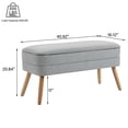 thumbnail image 2 of UIXE 40.92" Storage Ottoman Bench Bedroom Benches Storage Large Foot Stool with Wooden Legs for Entryway Living Room, Grey, 2 of 6
