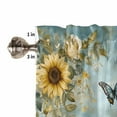 thumbnail image 5 of Hokiten Rod Pocket Curtain Valance, Spring Yellow Sunflower Farmhouse Window Valance for Living Room, Bedroom, Kitchen Roes Butterfly Teal Pastoral 42"W x 12"L, 5 of 8