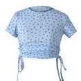 thumbnail image 1 of T-Shirt à Manches Longues pour Femmes à Manches Courtes Harajuku Crop Tops T-Shirt, 1 of 2