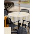 thumbnail image 5 of Outdoor Tablecloth with Umbrella Hole for Patio/Picnic/Party/Camping, Summer Lemon Waterproof Table Cloth Square Cover Washable, Yellow Fruits Leaves Lemon Farmhouse Beige (54"x 54"), 5 of 8