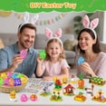 thumbnail image 3 of MOONTOY 12-in-1 Easter Building Blocks Toy Set, Carrot Farm with Bunny, Hen & Tulips, 12 DIY Prefilled Easter Eggs with 4 Stickers, Easter Gifts for Kids, Easter Basket Stuffers for Boys Girls 6 7 8+, 3 of 6