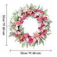 thumbnail image 2 of Spring Front Door Wreath with Artificial Bunny Ear Leaves, Tulips & Roses, Faux Floral Greenery Wreath for Indoor Outdoor Home Decor, Wall Window Porch Farmhouse Easter Decorations, 19*19in, A, 2 of 8