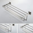thumbnail image 6 of KOKOSIRI Towel Rack 24'' Bathroom Towel Shelves with Double Towel Bars SUS304 Stainless Steel Wall Mounted Brushed Nickel B6003BR-L24, 6 of 7
