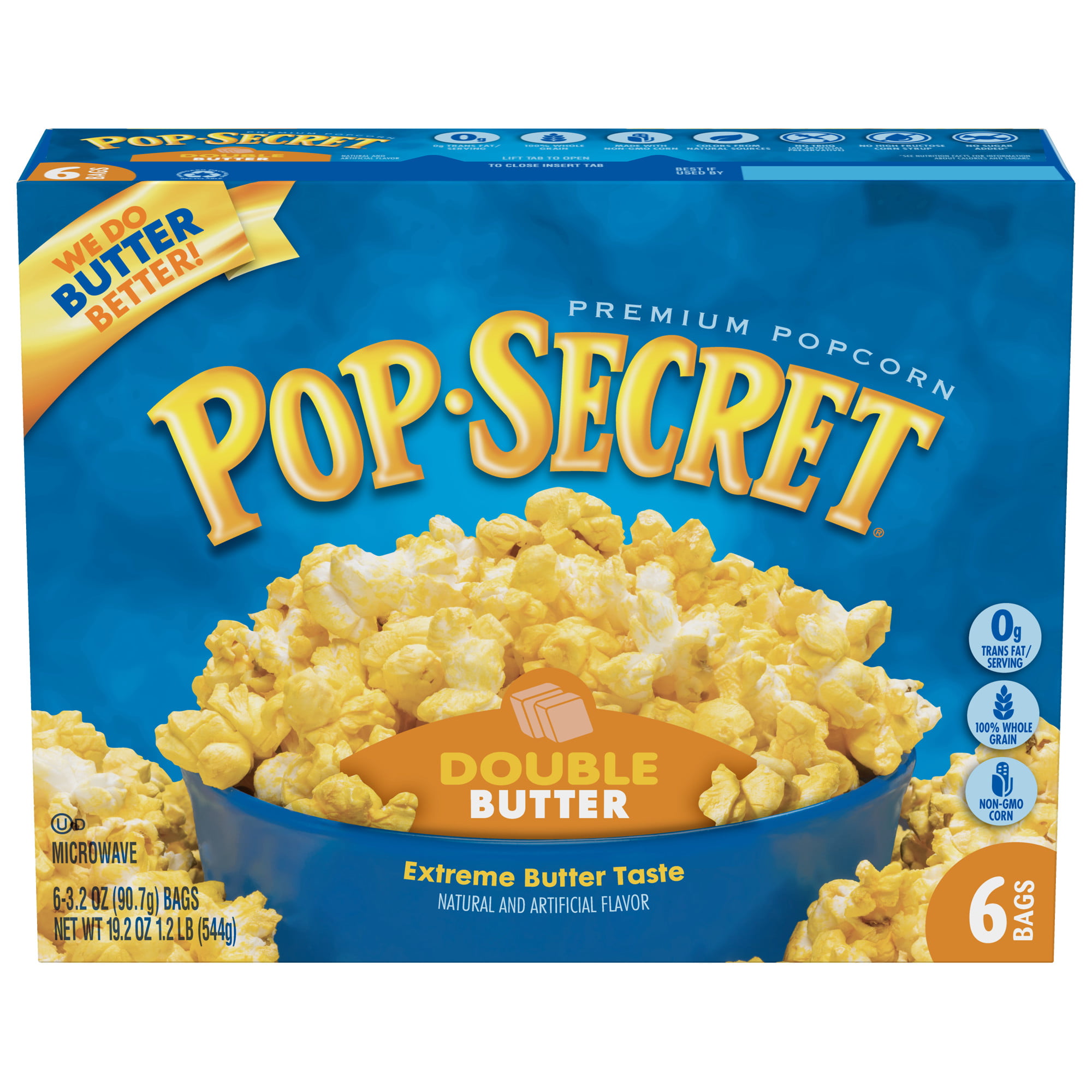 Pop Secret Double Butter Microwave Popcorn, 3.2 Oz, 6 Ct - Walmart.com