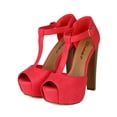 thumbnail image 5 of New Women Breckelles Brina-21 PU Peep Toe T-Strap Platform Chunky Heel Sandal, 5 of 5