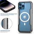thumbnail image 5 of Dteck Transparent Back Case for iPhone 15 Pro,Magnetic Metal Bumper Case Compatible with Mag-Safe Shockproof Rubber Clear PC Cover,Grayblack, 5 of 8