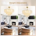 thumbnail image 6 of DingLiLighting 12 Light Shell Crystal Chandelier Flush Mount Ceiling Light Round Chandelier Hanging Light Adjustable for Living Room Bedroom Kitchen, E12 Bulbs Included, 6 of 8
