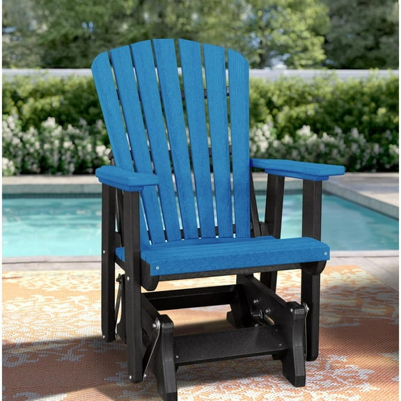 OS Home and Office Furniture 27" Resin Fan Back Glider in Blue/Black