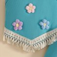 thumbnail image 6 of Toddler Baby Girl Outfits Summer Clothes Set Crochet Flower Fringe Sleeveless Top and Bell Bottom Pants Set Casual Toddler Outfit 9-12 Months, 6 of 7