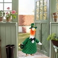 thumbnail image 6 of Guvpev St. Patrick's Day Goose Outfit - Lucky Irish Green Plaid Costume with Orange Beard and Pot of Gold - Festive Saint Paddy's Day Clothes for 23" Outdoor Porch Goose Statues, 6 of 14