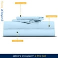 thumbnail image 2 of HNB Store 600 TC Egyptian Cotton Full XL Bed Sheet Set Include's - 15" inch Deep Fitted Sheet | 1 Flat Sheet | 2 Pillowcases | Light Blue Solid, 2 of 7