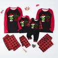 thumbnail image 1 of Conjuntos de pijamas navideños familiares a juego Grinch 2024, pijama de Grinch con parte superior y pantalones de pijama a cuadros, pijama de Grinch para niños y adultos para la familia, 6 Años, 1 of 6