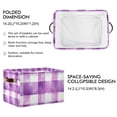 thumbnail image 2 of Yayeee 2 Pack Canvas Storage Basket with Handles for Shelves Fabric Bins Closet Organizer, Purple and White Pattern, 2 of 8