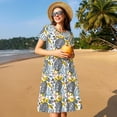 thumbnail image 4 of Balery Sea Turtle Vestidos sueltos de manga corta para mujer, vestidos de verano 2025, vestidos casuales de corte A con vuelo., 4 of 6