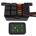 thumbnail image 1 of Panel De Interruptores De 12 V Y 6 Bandas, Caja De Control De Circuito De Barra De Luz LED Con Carcasa De Aluminio Regulable, Plug And Play, 50 Etiquetas Adhesivas Para Apariencia, 1 of 7