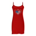 thumbnail image 2 of Camisón corto de talla grande para mujer, camisón de manga corta con estampado de pecho a la moda, camisón para mujer, 2 of 6